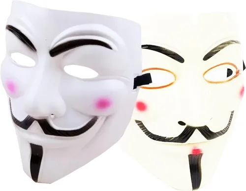 Vista 8 de Máscara V for Vendetta de hackers anónimos para fiestas de disfraces de cosplay