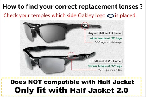 Vista 4 de Lentes de repuesto polarizadas para gafas de sol Oakley Half Jacket 2.0 - Fabricadas en los Estados Unidos