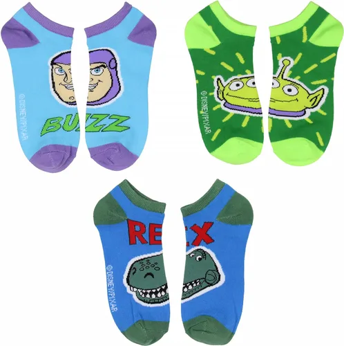 Vista 4 de Disney Toy Story Character Faces Woody Buzz Light Year Rex Bullseye - Calcetines de tobillo invisibles, paquete de 6 pares, Varios