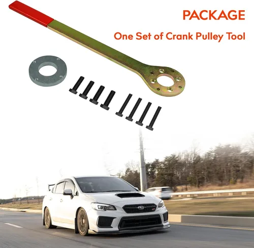 Vista 6 de Soporte para herramientas de polea de manivela, llave de tornillo compatible con motores Subaru Imprezas EJ solamente, Legacy, Baja, Outback
