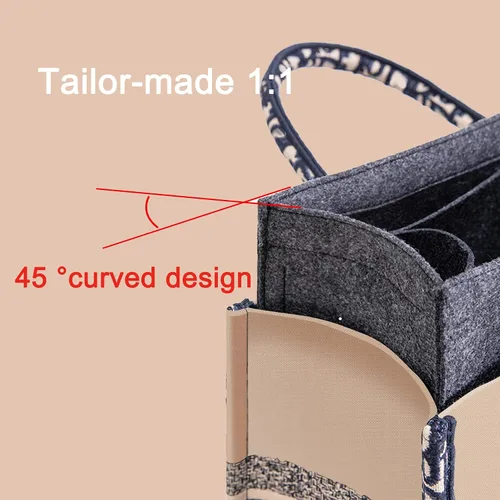 Vista 6 de Doxo Organizador de bolso para bolsos, organizador de fieltro para bolso con 2 tamaños, inserto de bolsa compatible con bolsas D grandes para libros