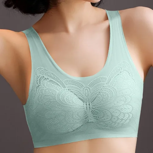 Vista 3 de Strappy Lingerie Set Bcg Apparel Lingerie With Underwire Bras Easy For Elderly Neck Strap Pad Bralette Plus Size White