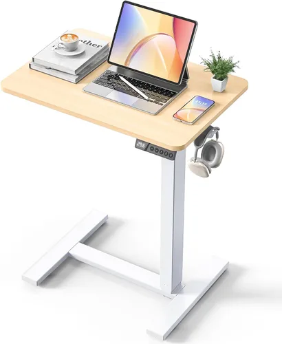 Vista 16 de Mesa eléctrica de 24 x 16 pulgadas, escritorio con ruedas para Blanco