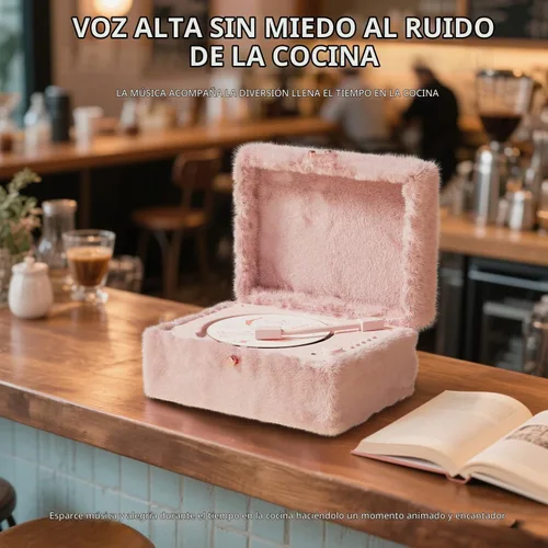 Vista 5 de Reproductor de CD rosa mullido con Bluetooth, control remoto Rosa Peludo