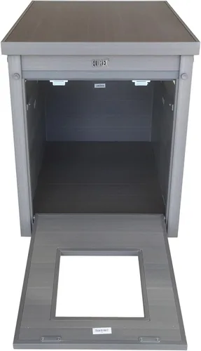 Vista 4 de New Age Pet ECOFLEX Cubierta para Caja de Arena para Gatos y Mesa Auxiliar con Recinto para Caja de Arena y Garantía de 10 Años Oculta la Caja