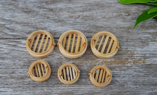 Vista 2 de 6 miniaturas mixtas de bambú Dim Sum hechas a mano para decoración de alimentos pequeños para casa de muñecas