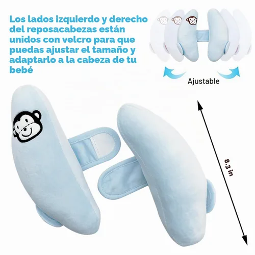 Vista 6 de Almohada Ajustable de Soporte para Cabeza y Cuello de Bebé, Almohada de Viaje para Bebé Cojín para Asiento de Carro, Almohada de Reposacabezas