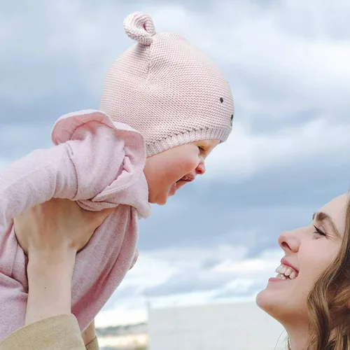 Vista 5 de Somaler Gorros de invierno de punto para bebé, recién nacido, para otoño, lindo gorro con forro de algodón para niños y niñas