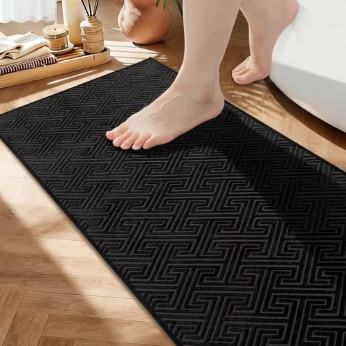 Vista 20 de YIHOUSE Alfombras de baño beige de 17 x 24 pulgadas, de secado rápido, antideslizantes, absorbentes, lavables a máquina, fina alfombra de baño