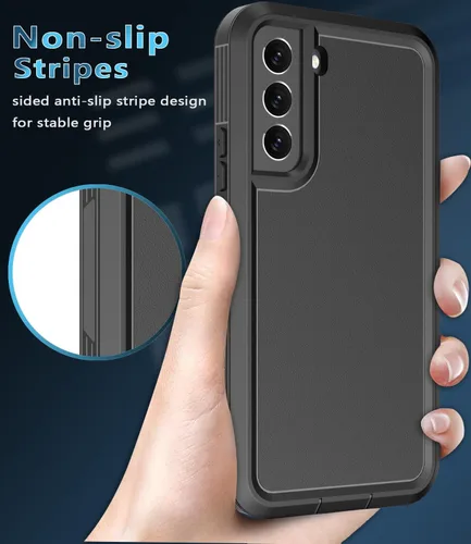 Vista 6 de Funda para Samsung Galaxy S22, protector de pantalla integrado a prueba de golpes a prueba de caídas Samsung S22, protección de grado militar