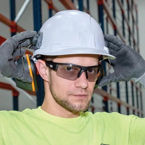 Vista 10 de Klein Tools 60532 orejeras con tapa y accesorio para casco de seguridad, 26dB NRR para construcción, fabricación, mantenimiento