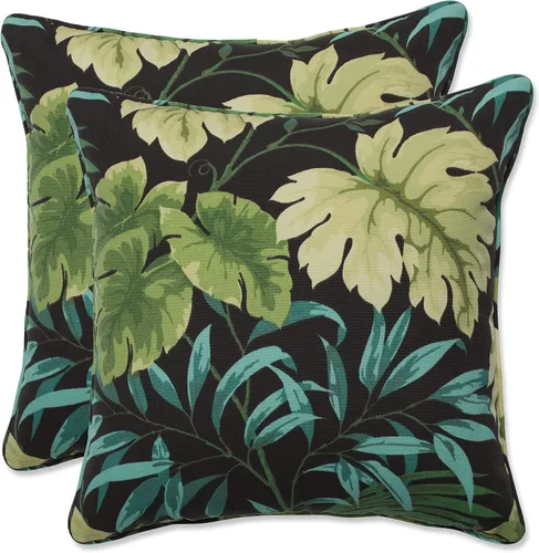 Vista 55 de Pillow Perfect Almohadas lumbares Delray azul marino para exteriores/interiores, 11.5 x 18.5 pulgadas, paquete de 2