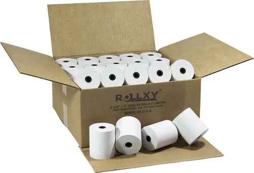 Vista 14 de Papel térmico de 1 3/4 pulgadas (44 mm) x 220 pies (50 rollos)