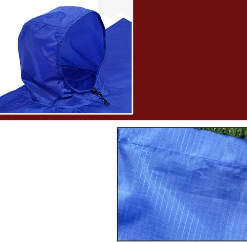 Vista 3 de Poncho de lluvia 3 en 1, impermeable, impermeable, tienda de campaña Ripstop, alfombra de piso, lona para camping, viajes, pesca