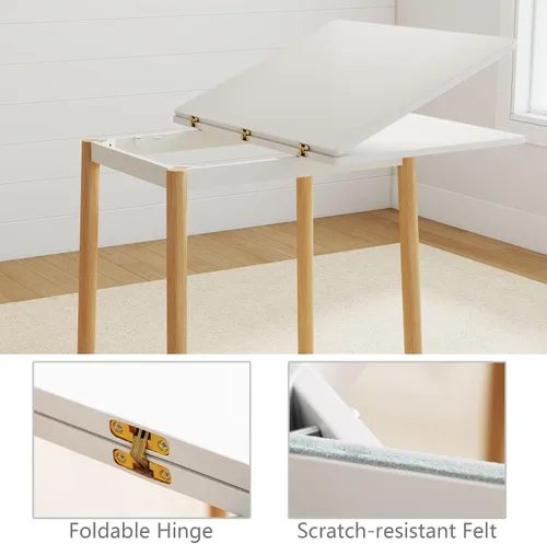 Vista 10 de 47" personas giratorias plegables de madera de la tabla de comedor de la mesa de comedor de la cocina 4-6