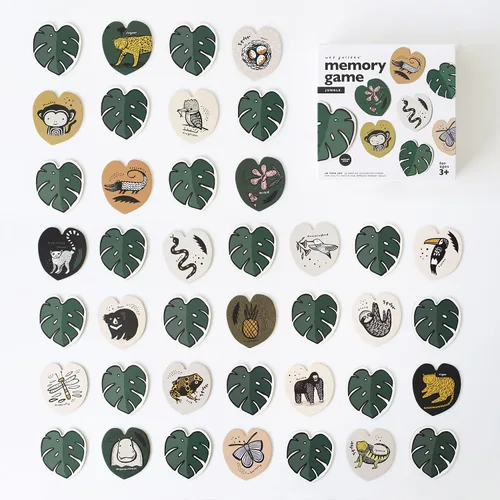 Vista 2 de Wee Gallery Juego de memoria, animales de la selva y naturaleza, juguete Montessori y juegos cerebrales para niños, actividad educativa para niños