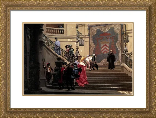 Vista 5 de ArtDirect Gerome, Jean-Leon 24x18 Black Modern Framed Art Print Titulado: Eminence Grise 1873