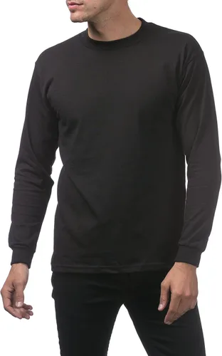 Vista 5 de Pro Club Paquete de 3 camisetas de manga larga de algodón pesado para hombre
