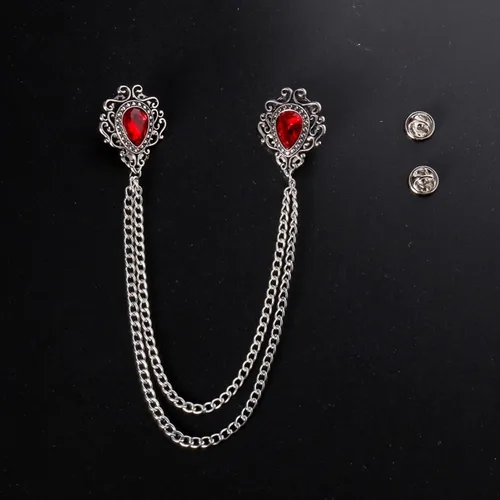 Vista 3 de ROFARSO Elegancia vintage Broche de cadena con doble diamantes de imitación con cuello de lágrima de ROFARSO