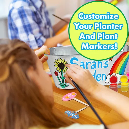 Vista 5 de Miracle GRO My First Flower Growing Kit - Kit de manualidades de pintura y jardinería de plantas para niños, niñas, regalos de Pascua para niños