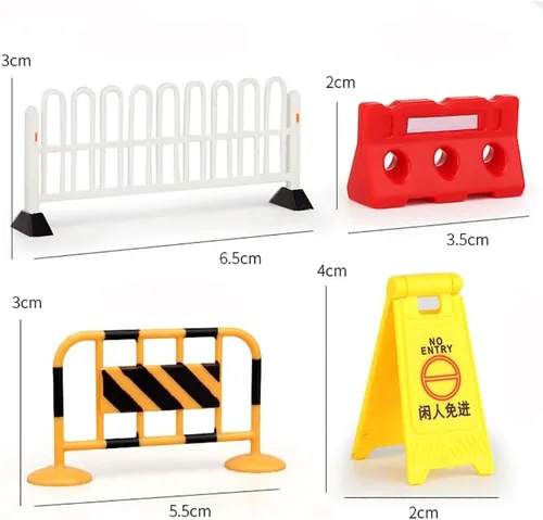 Vista 3 de gofidin 62PCS Mini Conos De Tráfico Calle Escena Modelo Carretera Carretera Bloque Cercas Estacionamiento Barra Transversal Enseñanza Temprana Niños