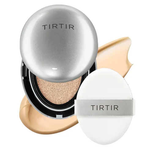 Vista 26 de [*Tamaño mini*] TIRTIR Aura Glow Silver Cushion Base de cojín coreana, (#13N Fair Ivory, 0.15 onzas líquidas)