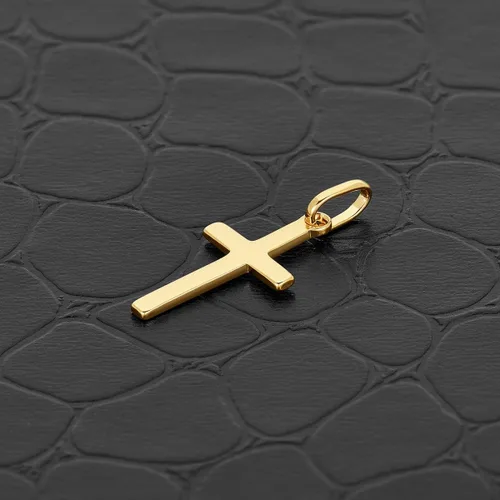 Vista 2 de Mystigrey Colgante de cruz para hombres y mujeres en chapado en oro de 18 quilates o plata de ley 925 chapado en rodio tamaño I pequeño, mediano