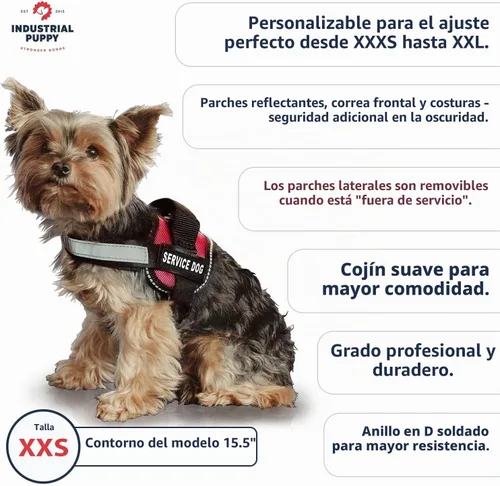 Vista 4 de Set de arnés del perro y correa combinada, disponible en 7 tamaños de extra chico a extra grande, chaleco características remiendo reflexivo y Hot