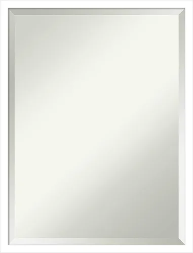 Vista 10 de Amanti Art Espejo de baño gris para sobre el fregadero, espejo rectangular gris arcilla esbelta de 24 x 30 pulgadas, marco de madera contemporánea