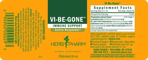 Vista 7 de Herb Pharm Vi-Be-Gone - Tintura de apoyo inmunológico Potente suplemento inmunológico a base de hierbas con equinácea, hierba de San Juan, lomacio