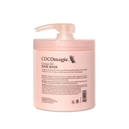 Vista 2 de Cocomagic Mascarilla capilar de aceite de coco, repara daños, evita el encrespamiento, restaura y añade brillo, rica en proteínas y extra