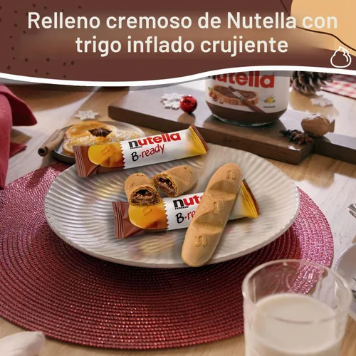 Vista 6 de Kozy Home Nutella B-Ready - Paquete de 2 – sabor Nutella con barras de oblea crujientes rellenas de Nutella untada y patatas fritas de trigo