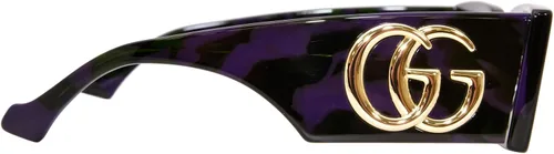 Vista 3 de Gucci GG1425S 003 Gafas de Sol Mujer Havana-Púrpura-VerdeGris Lentes 2.087 in, Habana-púrpura-verde
