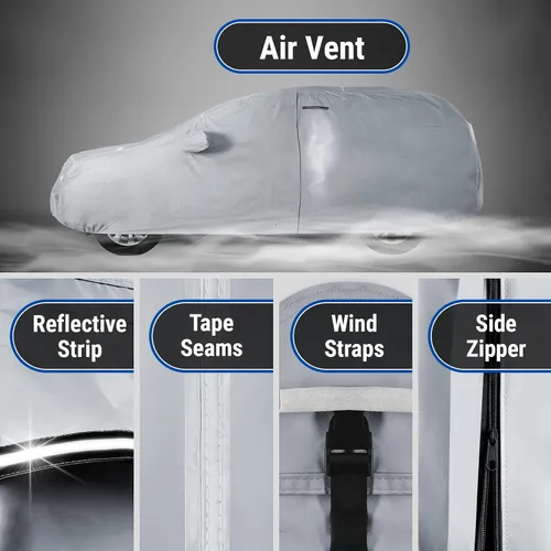 Vista 5 de iCarCover Funda de automóvil premium para Ford Mustang Mach-E 2021-2023, impermeable, para todo tipo de clima, lluvia, nieve, rayos UV, protector