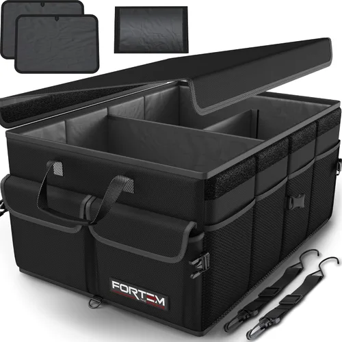 Vista 26 de FORTEM Organizador de maletero para SUV, organizador de maletero de automóvil, almacenamiento plegable, accesorios de coche para mujeres y hombres