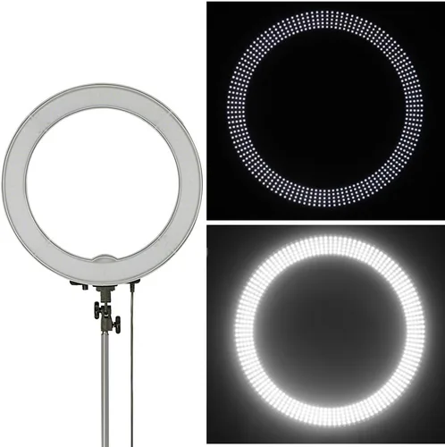 Vista 2 de Neewer Anillo de luz de 18 pulgadas, 55 W regulable 5500K luz con 240 LED filtro de color, tubo suave para YouTube, TikTok, fotografía de selfies