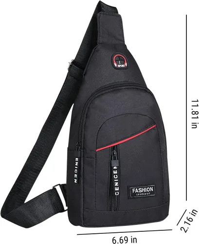 Vista 8 de Small Sling Bag Men Shoulder Backpack, Crossbody Chest Bag Water Sling Purse Travel Bag for Men