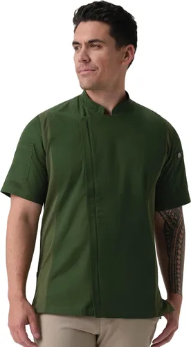 Vista 14 de Chef Works Springfield - Abrigo de chef para hombre Negro