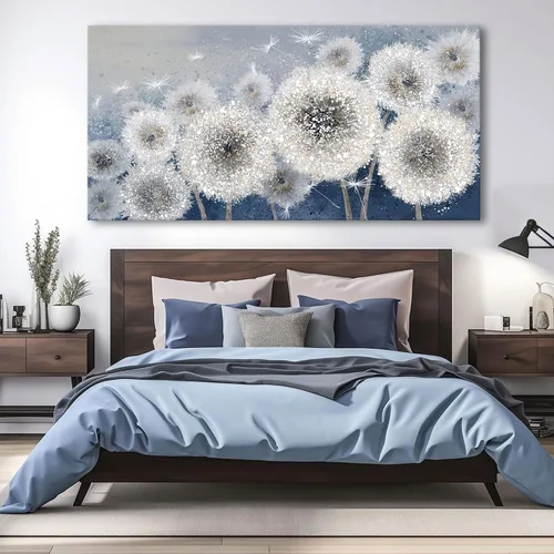 Vista 2 de Pogusmavi Decoración de pared para sala de estar, arte de pared para sala de estar, lienzo artístico/cuadros para dormitorio Diente de león azul