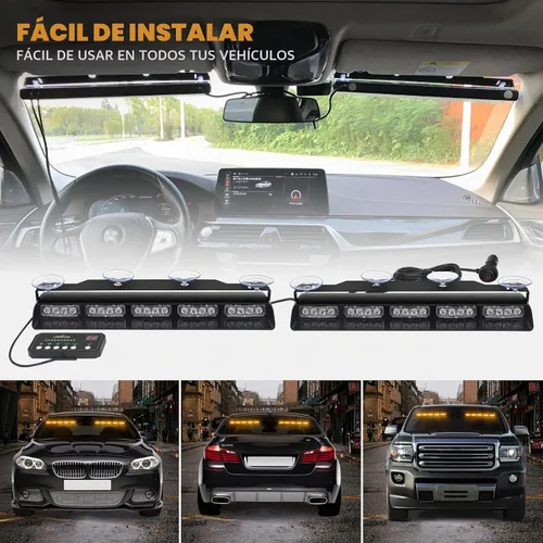 Vista 5 de XRIDONSEN - Luces estroboscópicas ámbar para camiones, 40 luces LED