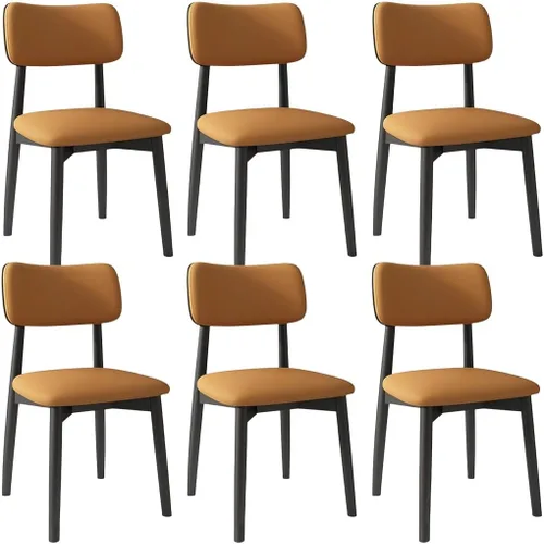 Vista 66 de YVYKFZD Solid Wood Dining Chairs, Kitchen Chairs Set with Curved Backrest, Leather Upholstered Dining Room Chair, Armless Living Room Chair, for