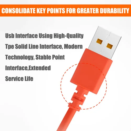 Vista 6 de Funny Dog - Cable de carga USB de 4 pies para Android (cable Android, naranja)