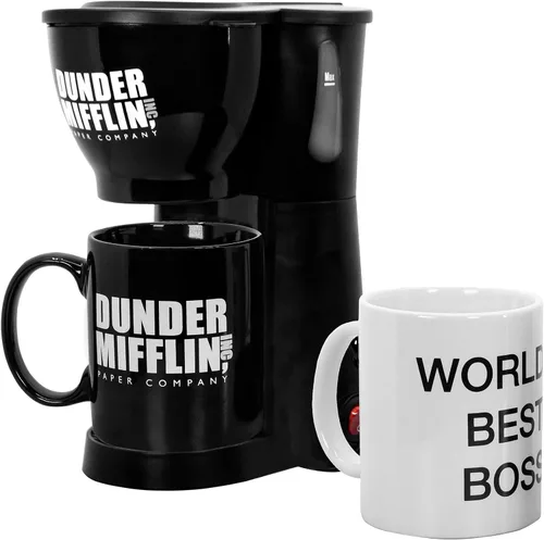 Vista 3 de Uncanny Brands The Office - Juego de regalo para cafetera individual con 2 tazas The Office 2 Tazas