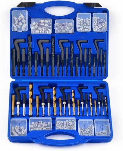 Vista 10 de Kit de reparación de roscas Helicoil de Orion Motor Tech, juego de herramientas de reparación de roscas de 1/4"-20 con broca HSS y 30 insertos