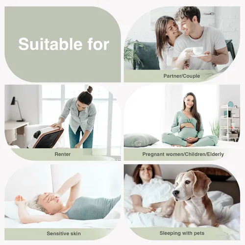 Vista 7 de Novilla Cubrecolchón Twin, Pillow Top suave para cama de dormitorio, funda de colchón acolchada transpirable con bolsillo profundo, relleno