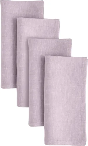 Vista 19 de Solino Home Athena - Juego de 4 manteles individuales cuadrados de lino natural claro de 14 x 14 pulgadas, manteles individuales 100 % lino puro