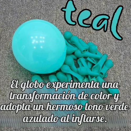Vista 2 de Globos azul turquesa, 60 unidades de globos azul turquesa con globo azul metálico transparente, globos pastel azul bebé perla y turquesa para Azul