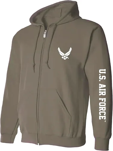 Vista 4 de zerogravitee Sudadera con capucha y cremallera completa de la Fuerza Aérea de marino