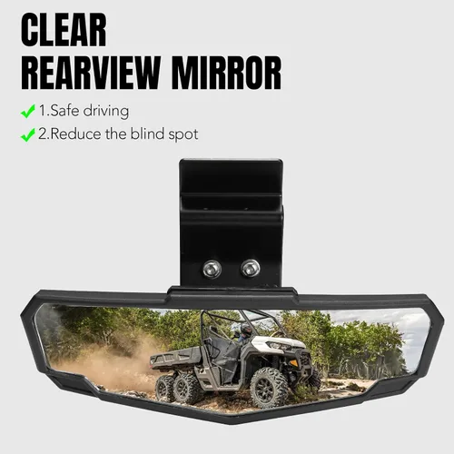 Vista 3 de A & UTV PRO Espejo retrovisor central para Can-Am Defender MAX Polaris Ranger 570 900 1000 accesorios de tripulación 2015-2024, espejo trasero