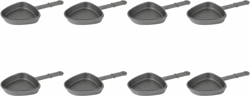 Vista 3 de HAWOK Moldes para parrilla de raclette con forma de triángulo pre-sazonado, sartenes para derretir queso para barbacoa, mini sartenes para queso